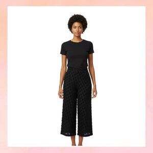 H&M Wide Leg Textured Dot Pants Trousers | High Waist Size 2